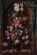 Jacob de Gheyn II Vase of Flowers with a Curtain oil painting
